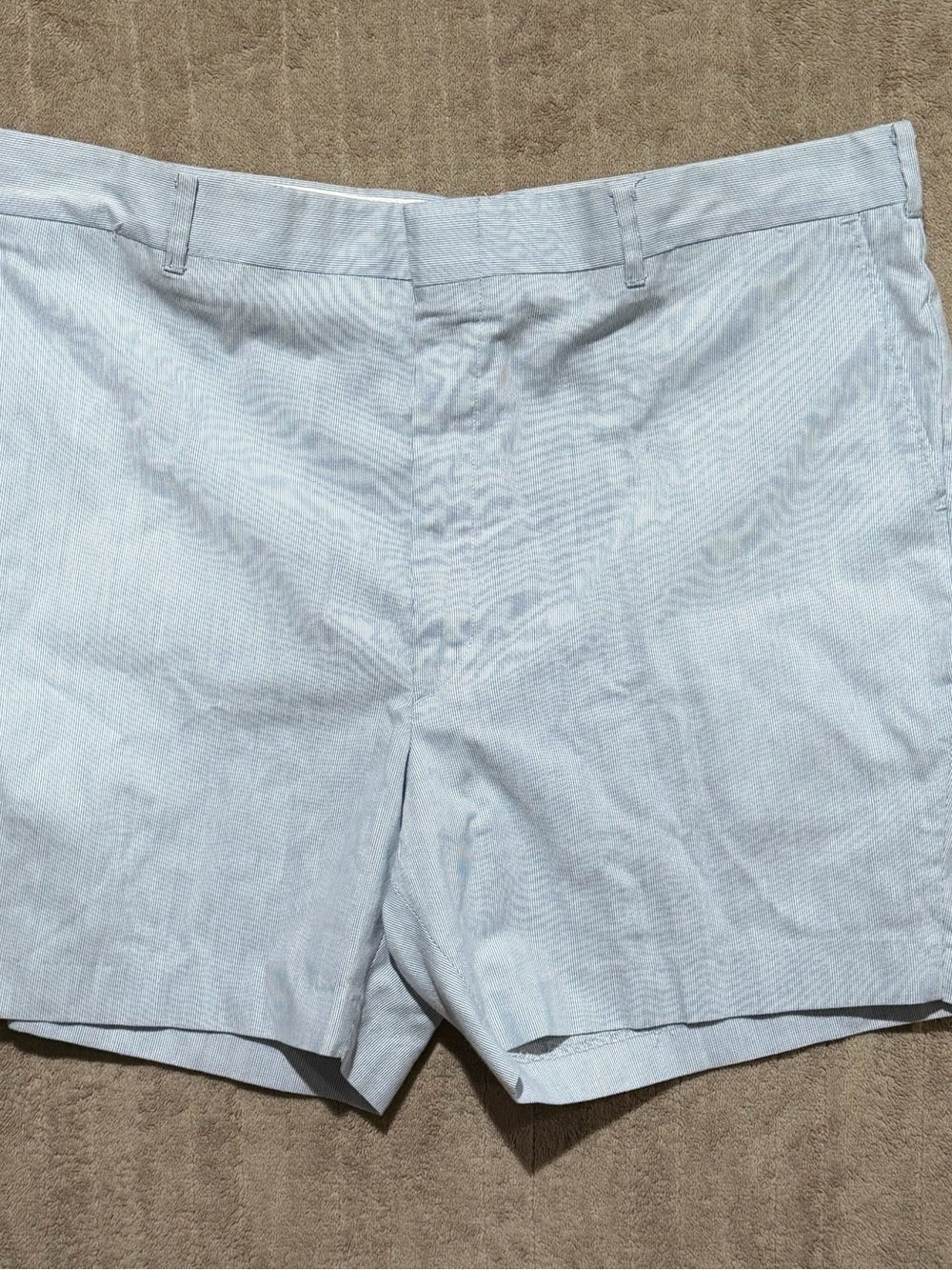 Vintage 70s Sears Perma Prest Mens Blue White Dress Shorts Talon Zipper 40 Waist